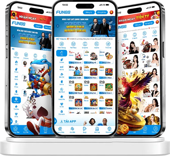 Giao diện ứng dụng Fun88